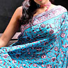 Bluish Pink Petal Designer Saree in Crepe